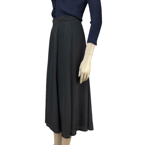 VALENTI VTG Luxury Designer Old Money Midi Full Circle Skirt sz 8 = modern Small - Picture 2 of 6